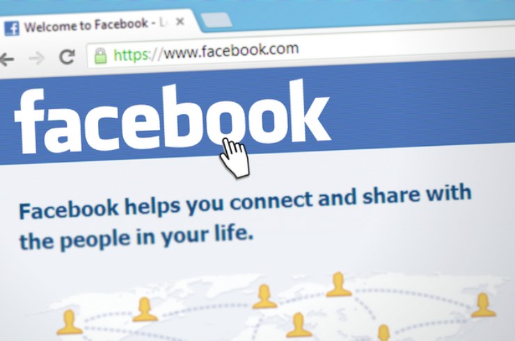 La schermata di accesso del social network Facebook