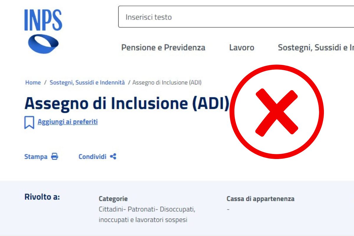 assegno inclusione respinto