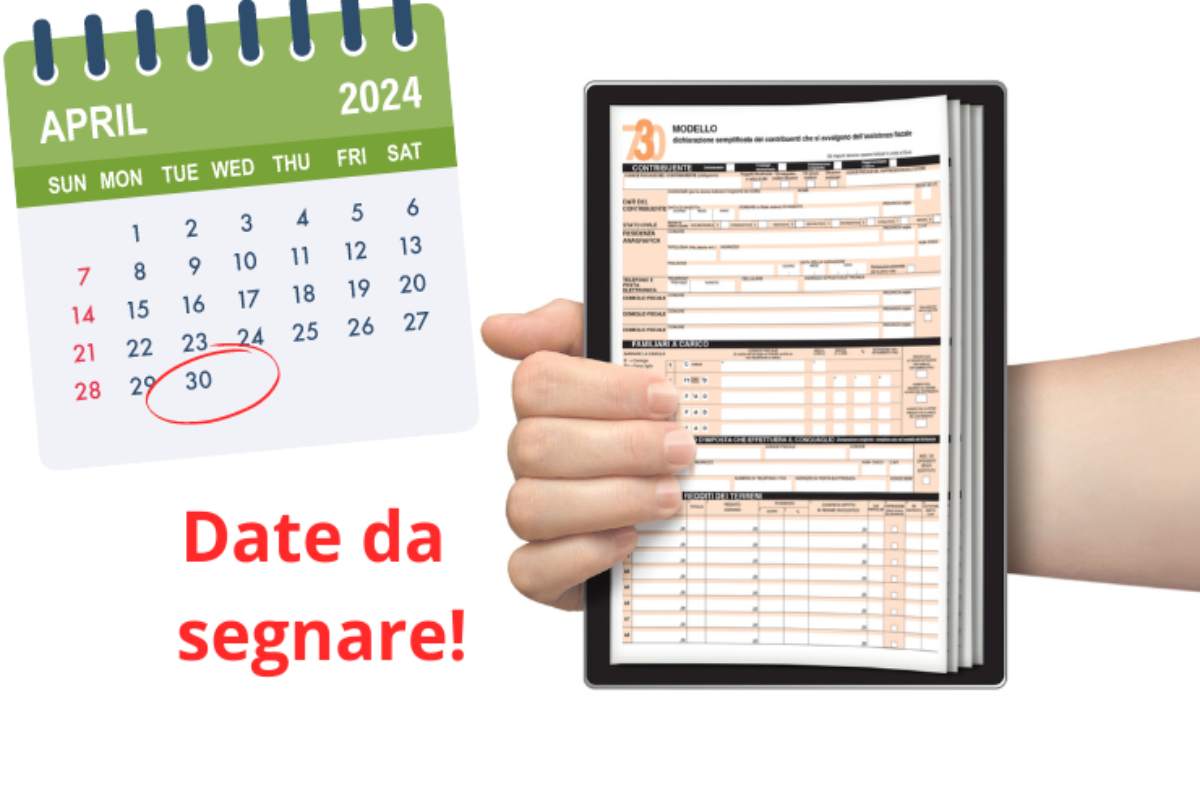 dichiarazione dei redditi il calendario 2024