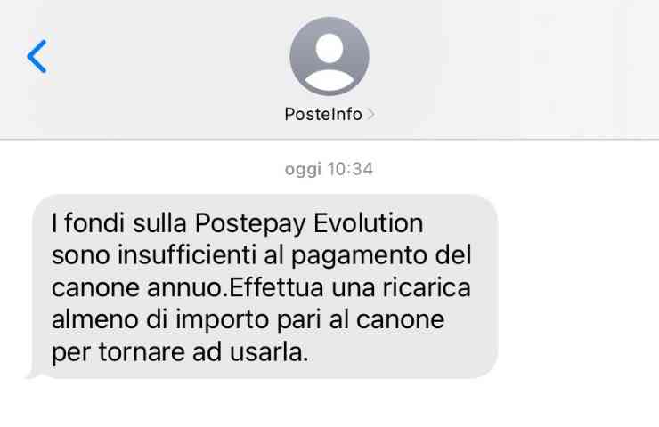 avviso Poste italiane 