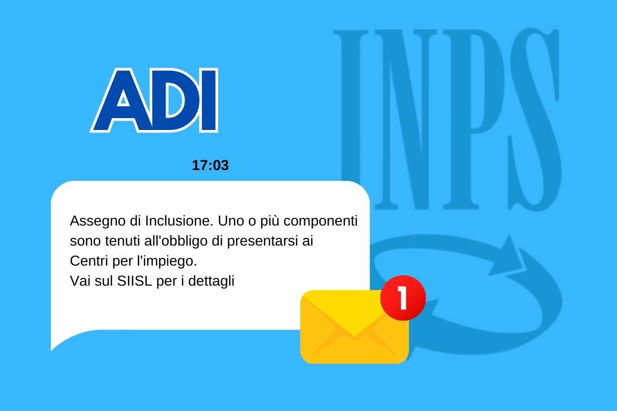 INPS ADI testo messaggio