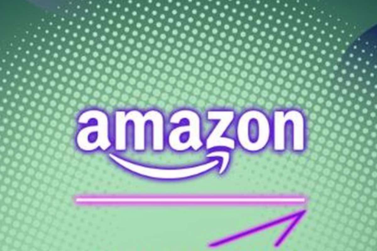 Nuovo logo Amazon verde e viola in America