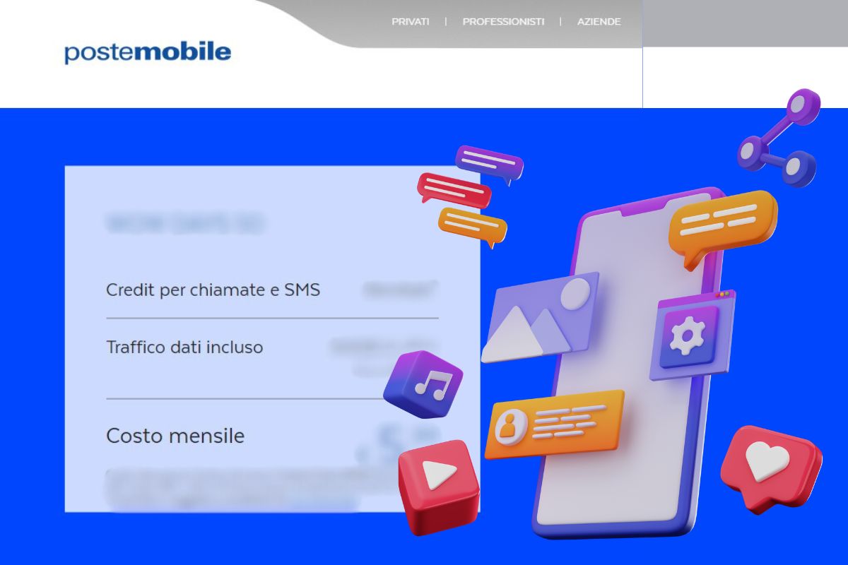 Screen sito Poste Italiane