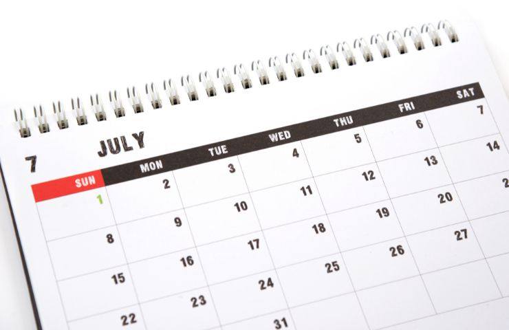 Calendario luglio