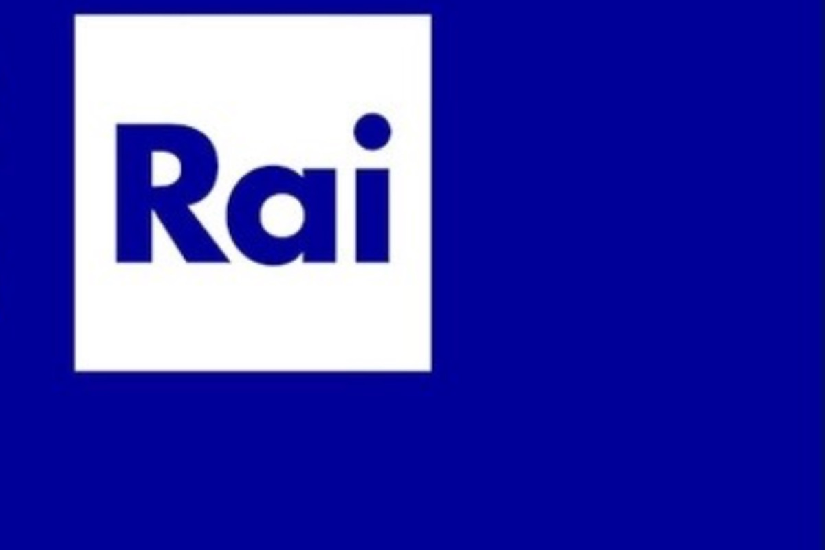 Logo ufficiale della Rai nella TV di casa